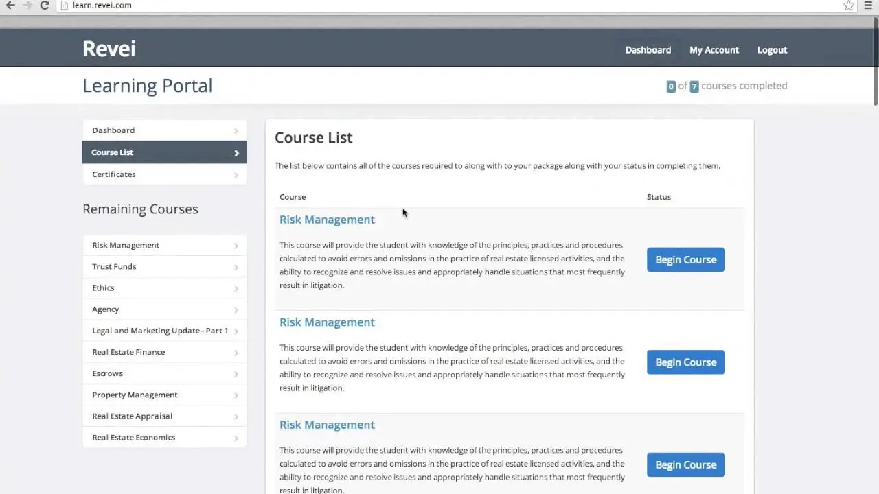 Video overview how to use Revei online education system to get your real estate license education or continuing education.